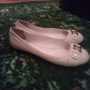 Tory Burch white flats